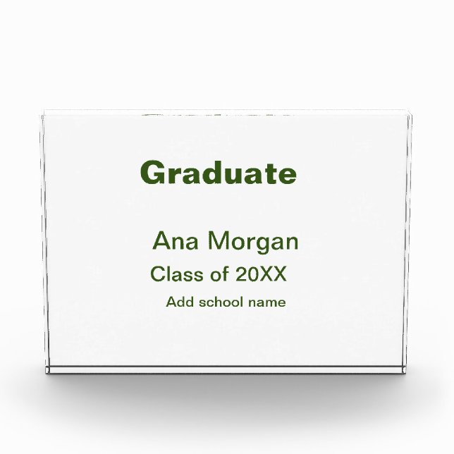 Graduate add name school name class of 20XX simple Photo Block (Front)
