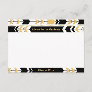 Graduate Advice Cards Black Gold Tribal Arrows