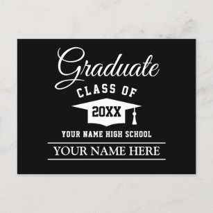 Graduate announcement postcard for him or her