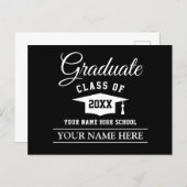 Graduate announcement postcard for him or her (Front/Back)