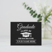 Graduate announcement postcard for him or her (Standing Front)