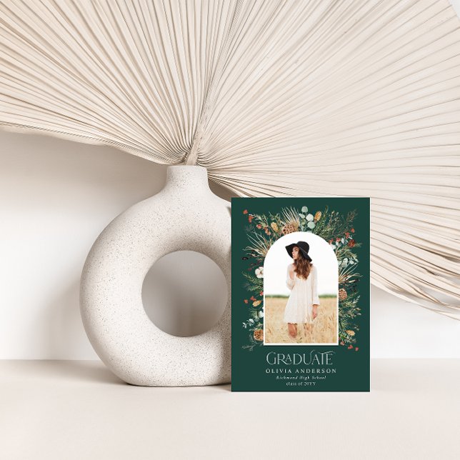 Graduate arch 1 photo natural botanical modern announcement (Creator Uploaded)