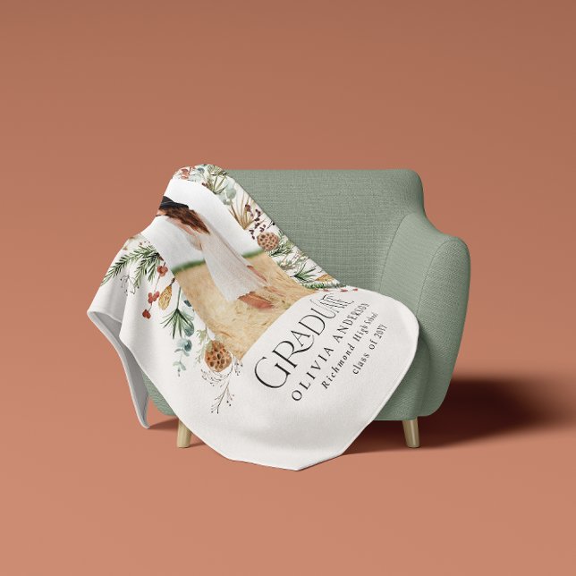 Graduate arch 1 photo natural botanical modern  fleece blanket (Creator Uploaded)