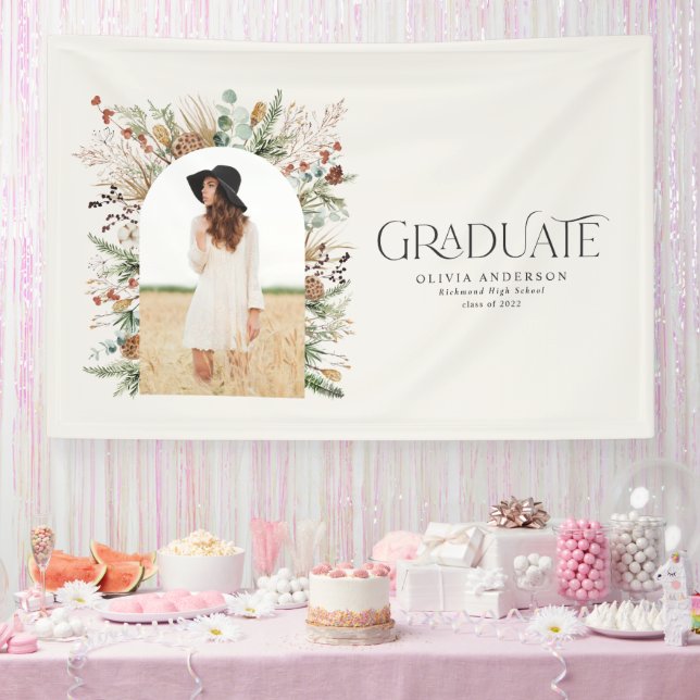 Graduate arch 1 photo terracotta botanical modern  banner (Party)