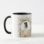 Graduate arch 1 photo terracotta botanical modern mug<br><div class="desc">Graduate natural modern elegant watercolor dried botanical floral muted colors arch 1 photo announcement card. Contemporary modern typography.</div>