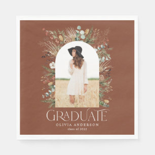 Graduate arch 1 photo terracotta botanical party n napkins