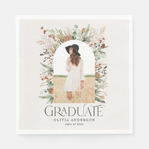 Graduate arch 1 photo terracotta botanical party napkins