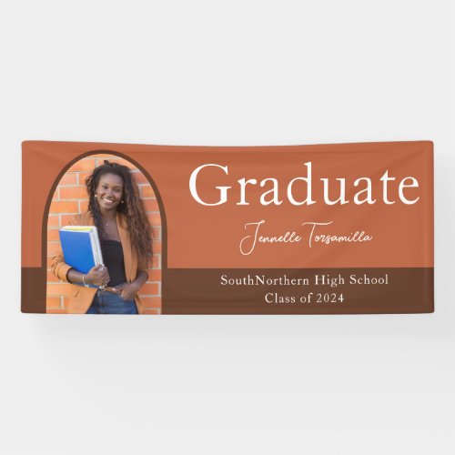 Graduate Arch Script Photo Graduation Banner