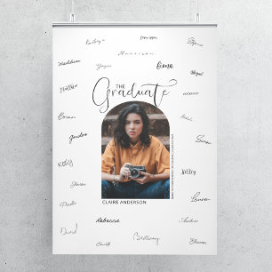 Graduate Arched Photo Graduation Signature Poster