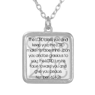 Graduate bible verse Numbers 6:24-26 Silver Plated Necklace