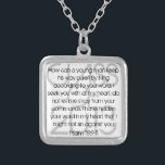 Graduate bible verse Psalm 119:9-11 Silver Plated Necklace<br><div class="desc">Class of 2013 bible verse necklace will be perfect for a graduation encouragement as it reads from scripture "How can a young man keep his way pure? By living according to your word. I seek you with all my heart; do not let me stray from your commands. I have hidden...</div>