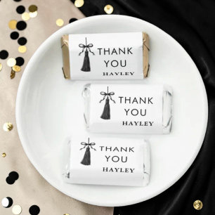 Graduate Black Bow Tassel Graduation Party Hershey's Miniatures