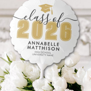 Graduate Black Gold Graduation Balloon