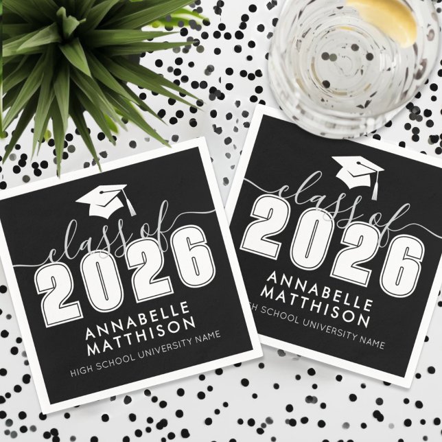 Graduate Black Graduation Napkins (Graduate Black Graduation Napkins)