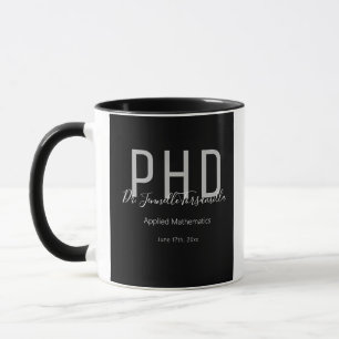 Graduate Black Name Degree PhD Mug
