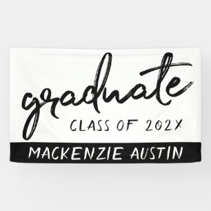 Graduate Black Script Classic Keepsake with Year Banner