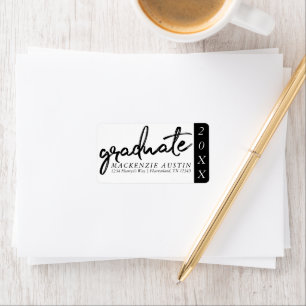 Graduate Black Script   Classic Keepsake with Year Label