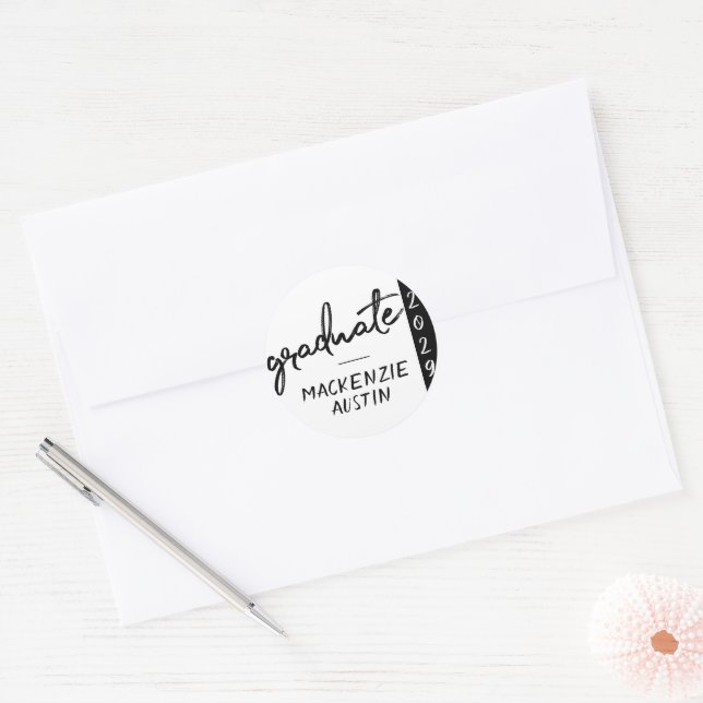 Graduate Black Script | Classic Keepsake with Year Round Sticker (Envelope)