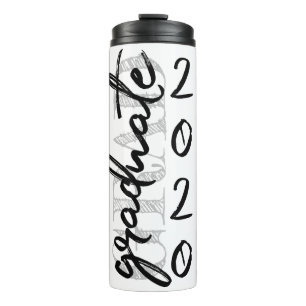 Graduate Black Script Classic Keepsake with Year Thermal Tumbler