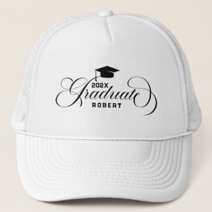 Graduate-Black Script Typography Custom Text Trucker Hat