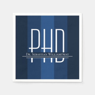 Graduate Blue PhD Graduation Party Napkins