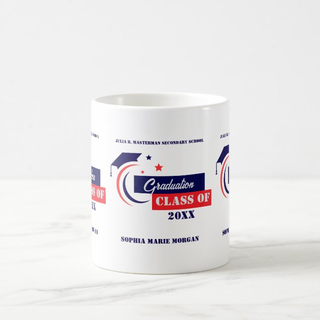 Graduate Blue Red White Graduation Classic Coffee Mug (Center)