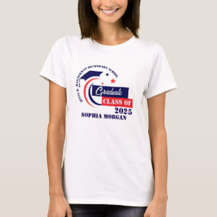 Graduate Blue Red White Graduation Tri-Blend Shirt