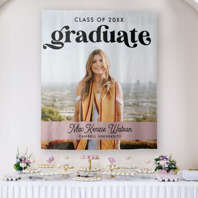 Graduate Boho Chic Trendy Class of 2025 Graduation Tapestry (Creator Uploaded)