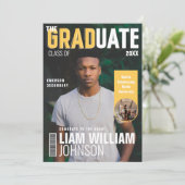 Graduate Bold Custom Grad Photo Magazine Cover Announcement (Standing Front)