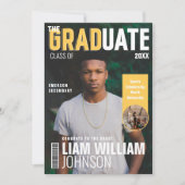 Graduate Bold Custom Grad Photo Magazine Cover Announcement (Front)
