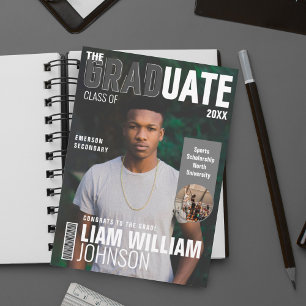 Graduate Bold Custom Grad Photo Magazine Cover Announcement