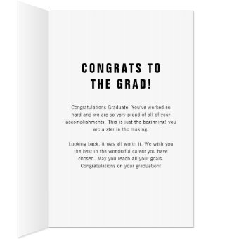 Graduate Bold Custom Grad Photo Magazine Cover Card 