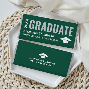 Graduate Bold Green Graduation Party Hershey Bar Favors