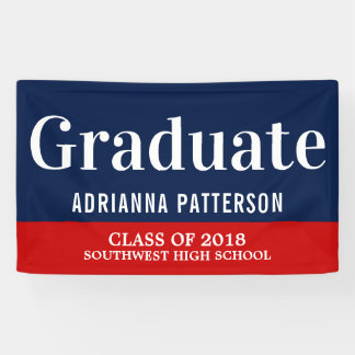Graduate Bold | Navy Blue Red Banner