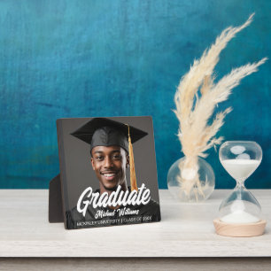 Graduate Bold Script Graduation Gift Photo Plaque
