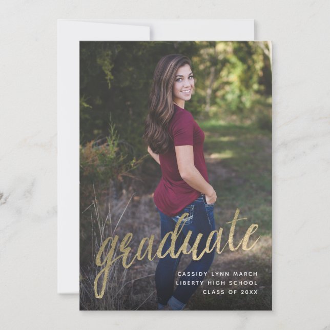 Graduate Brush Script Announcement (Front)