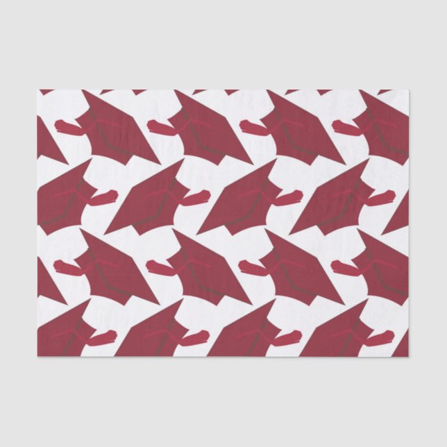 Graduate Burgundy and White Congrats Tissue Paper (Front)