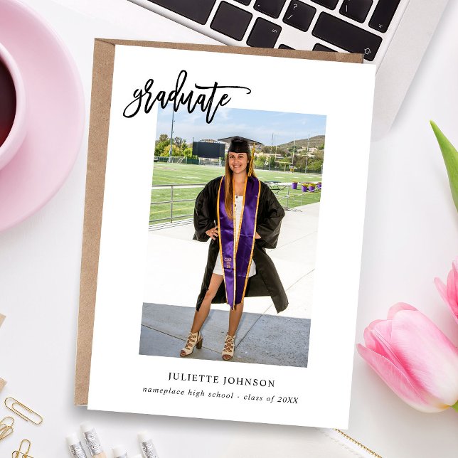 Graduate Calligraphy 2v Photo Announcment (Creator Uploaded)