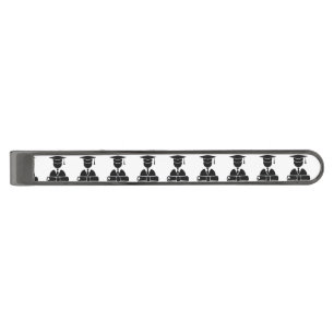 Graduate Cap and Diploma Gunmetal Finish Tie Bar