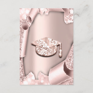 Graduate CAP Bachelorette  GIRL Rose Pink 3D Invitation