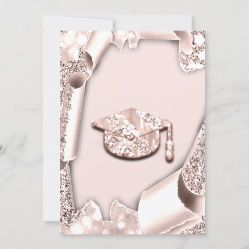 Graduate CAP Bachelorette  Party  Rose Pink 3D Invitation