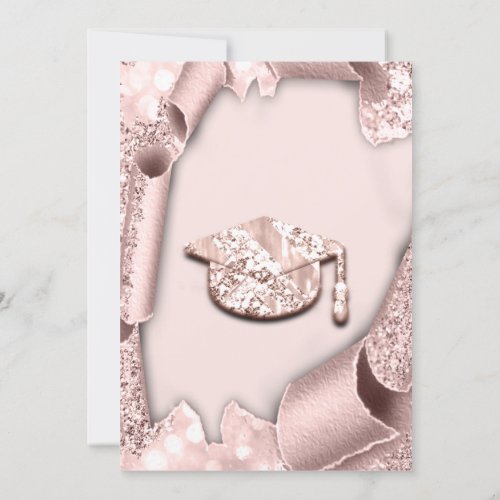 Graduate CAP Bachelorette  Party  Rose Pink 3D Invitation