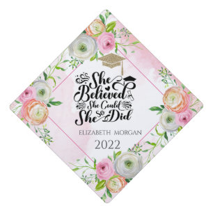 Graduate Cap,Chic Flowers Graduation Graduation Graduation Cap Topper