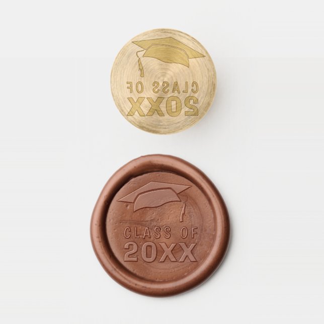 Graduate Cap Class of Graduation Wax Seal Stamp (Stamped)