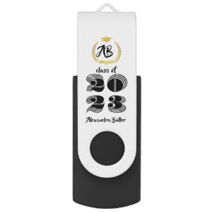 Graduate Cap Photo Custom Name Class of Graduation Flash Drive