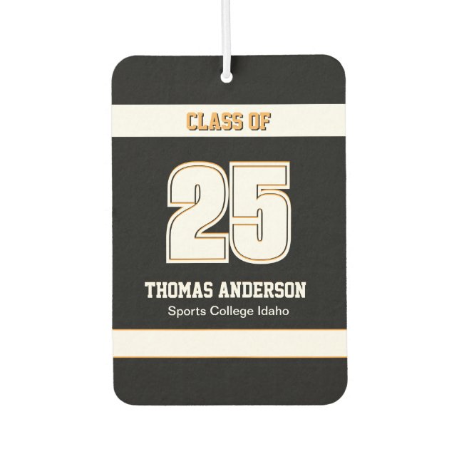 Graduate car Freshener, Grad, sports, Black, Boys Air Freshener (Front)