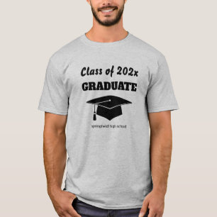 Graduate Celebration Class Black Hat Vector Art T-Shirt