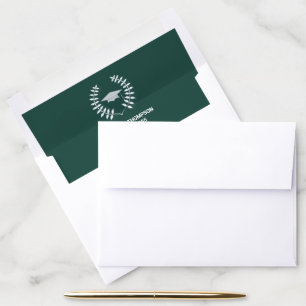 Graduate Celebration Elegant Green Laurel Leaves Envelope Liner