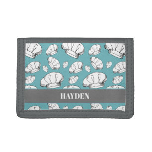 Graduate Chef Toque Hats Pattern Baker Tri-fold Wallet
