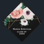 Graduate Class Flowers Graduation Personalize Graduation Cap Topper<br><div class="desc">This beautiful floral Graduation Cap Toppers will add that elegant touch to your graduation.  The flowers are beautiful with a modern look. Great and inspiring for that special graduate. Personalize it with your information.</div>